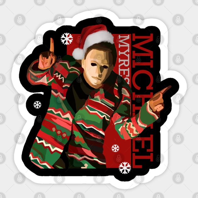 michael myers christmas Sticker by Semhar Flowers art